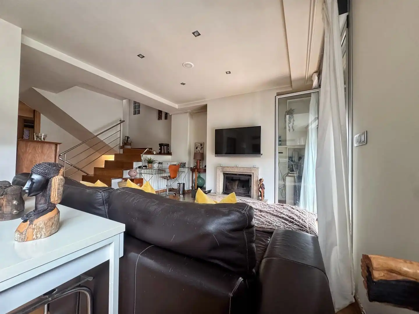 Living room of Flat for sale in O Grove    with Heating, Terrace and Furnished