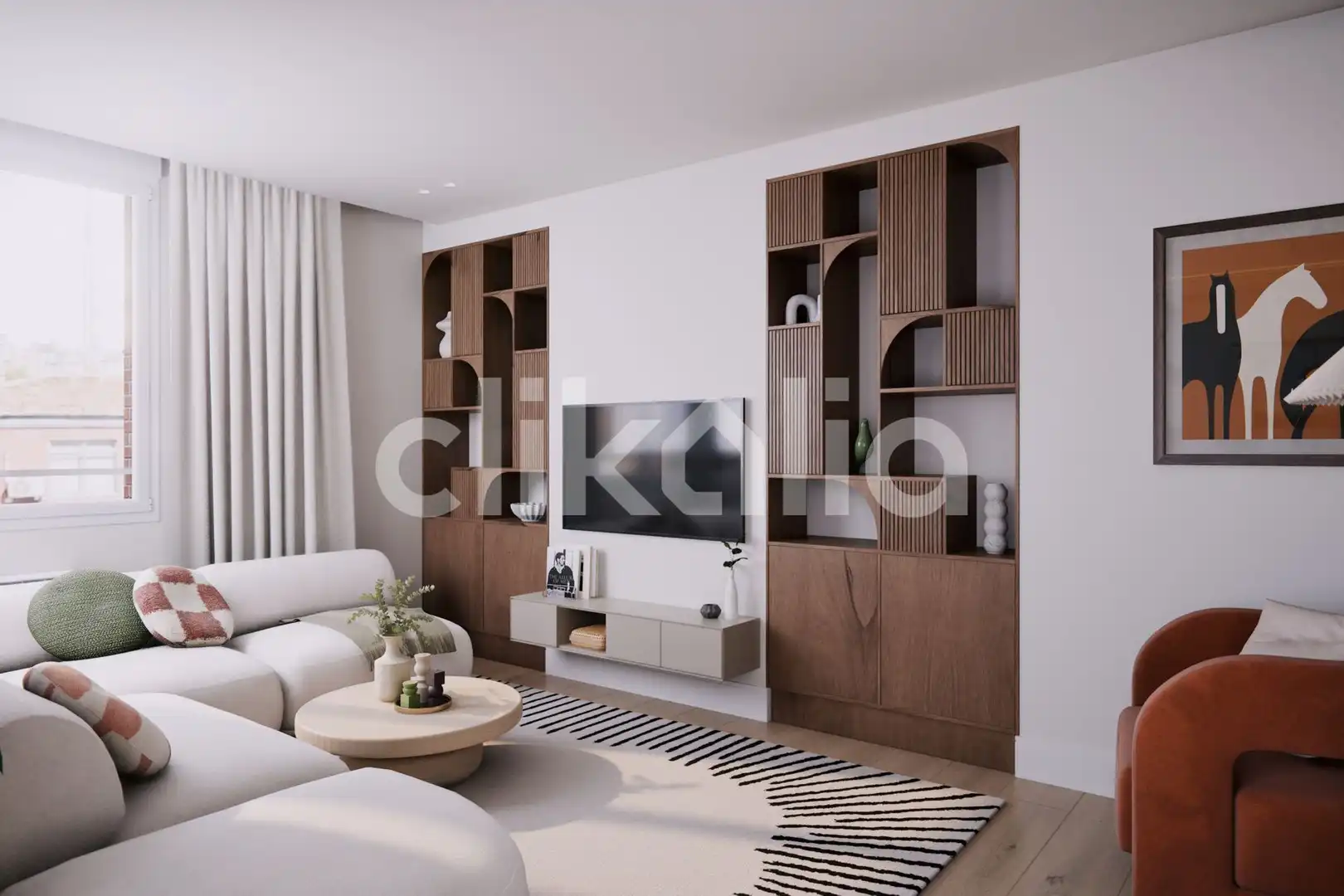 Wohnzimmer von Wohnung zum Verkauf in Madrid mit Klimaanlage, Heizung und Terrasse