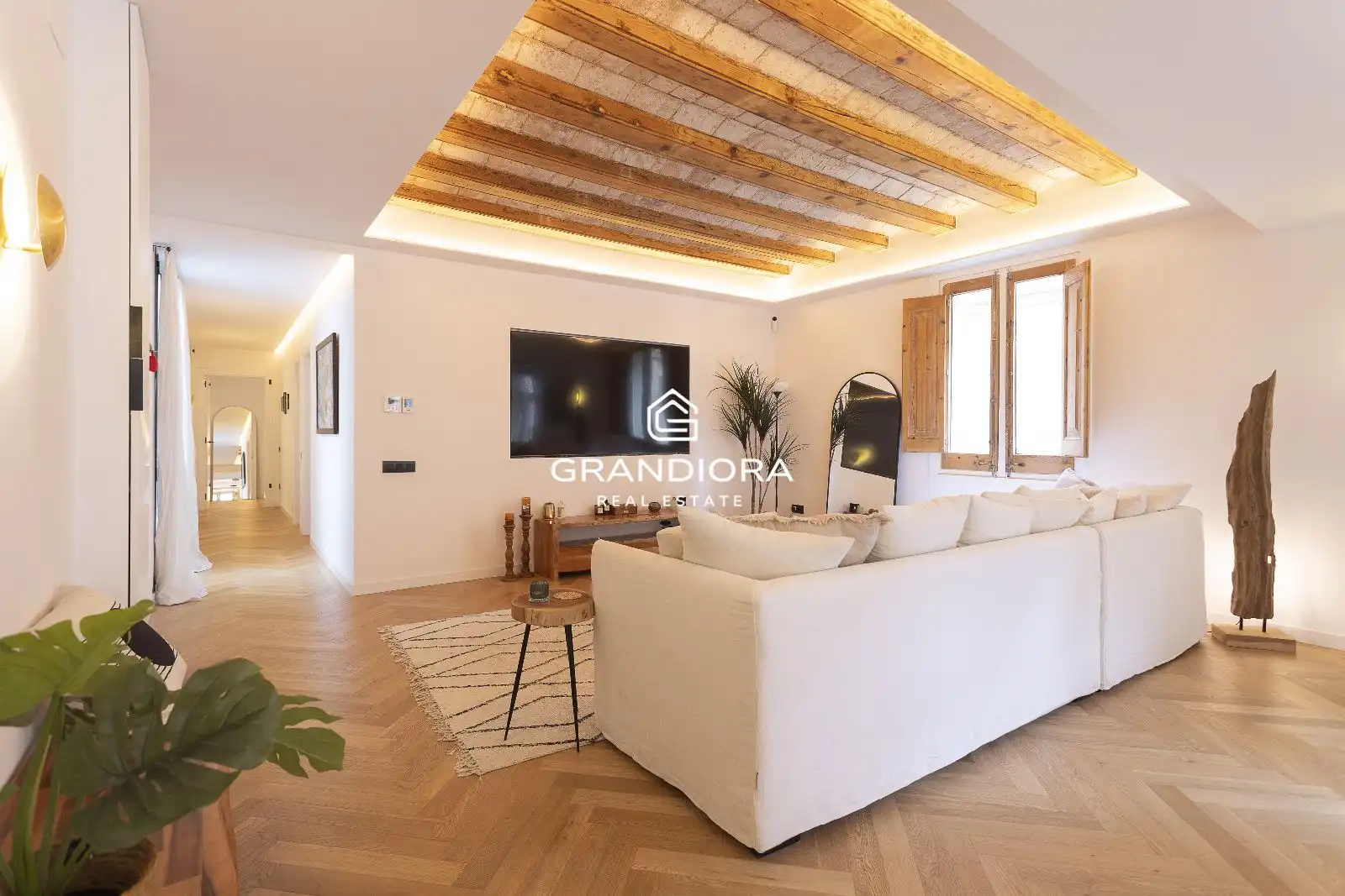 Living room of Flat for rent in Barcelona  with Air Conditioner