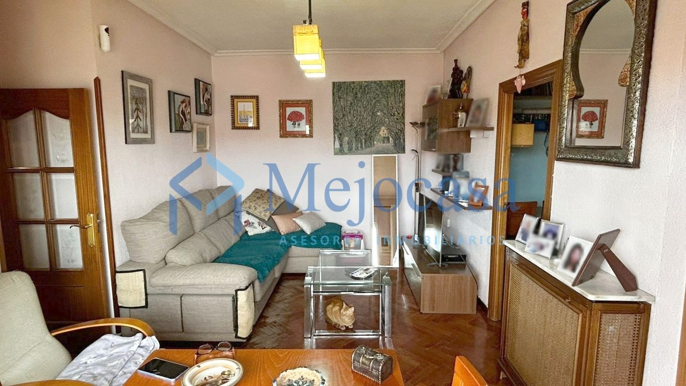 Living room of Flat for sale in  Madrid Capital  with Heating, Parquet flooring and Terrace