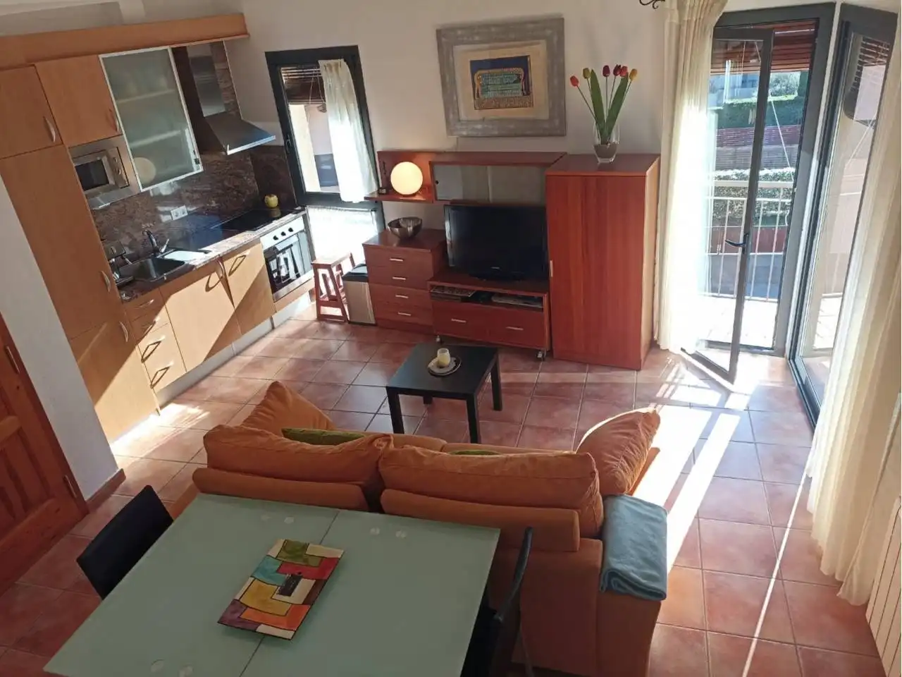 Sala de estar de Dúplex en venta en Castellfollit de la Roca con Calefacción, Terraza y Amueblado