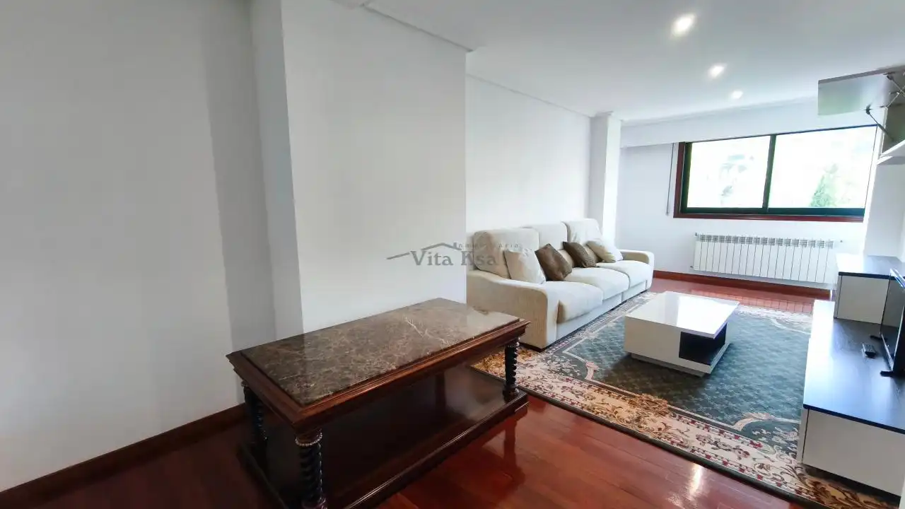 Sala d'estar de Pis de lloguer en Ourense Capital  amb Calefacció, Parquet i Terrassa