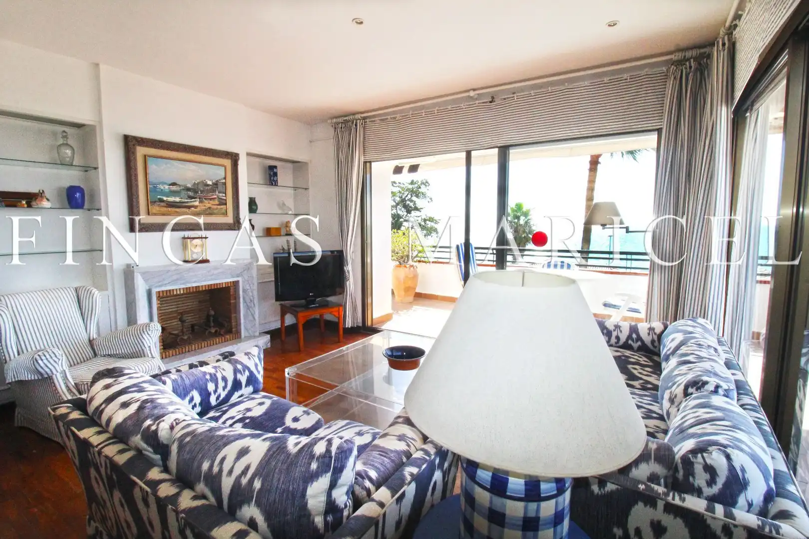 Sala de estar de Ático de alquiler en Sitges con Aire acondicionado, Calefacción y Terraza