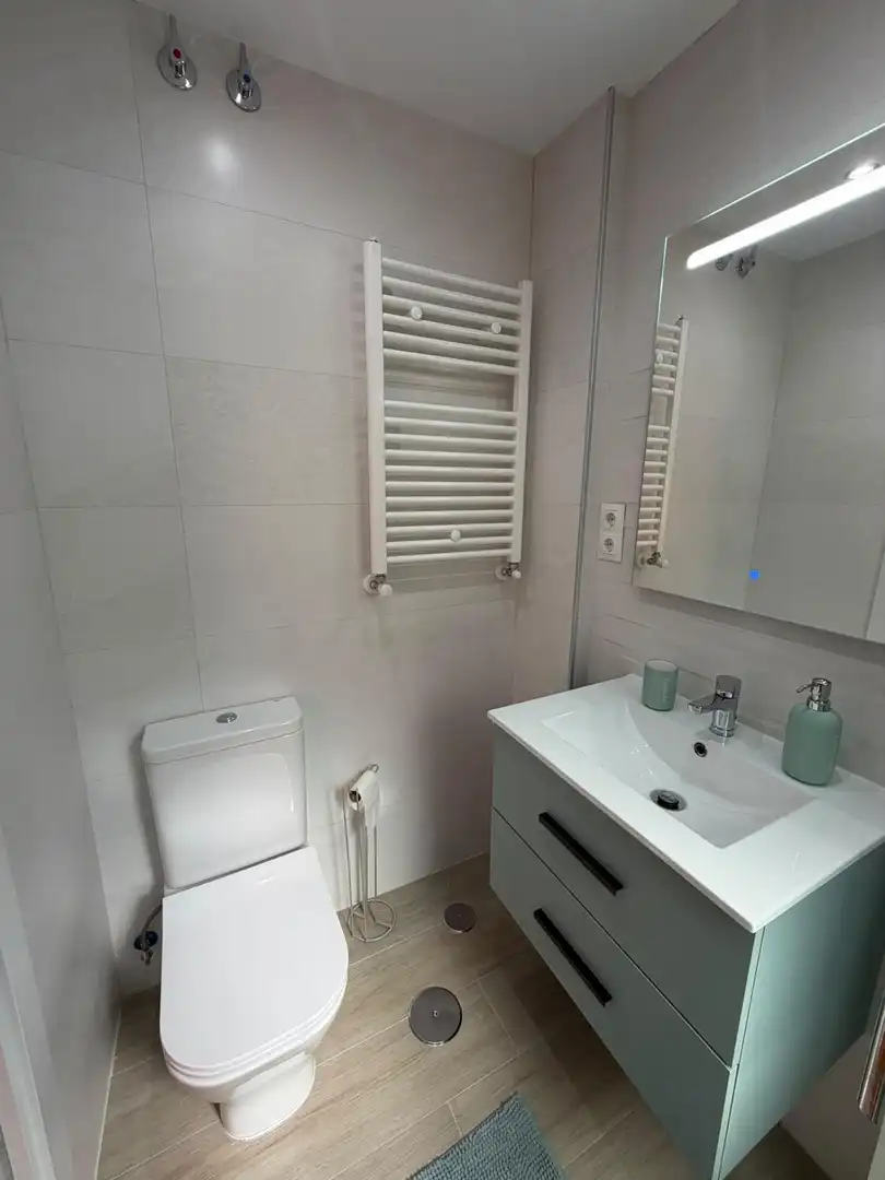 Badezimmer von Wohnung zur Miete in Madrid mit Heizung, Privatgarten und Parkett