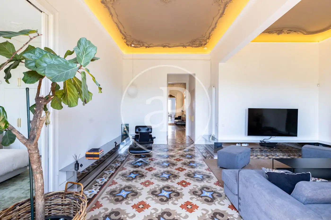 Wohnzimmer von Wohnung zur Miete in Barcelona mit Klimaanlage, Heizung und Möbliert