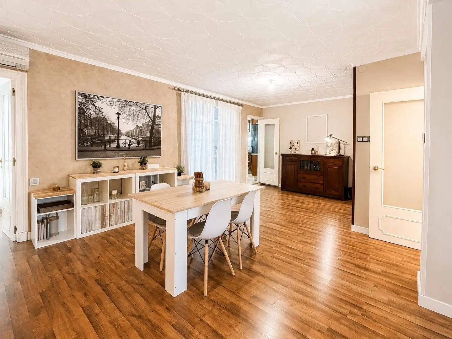 Dining room of Flat for rent in Valencia  with Heating, Parquet flooring and Furnished