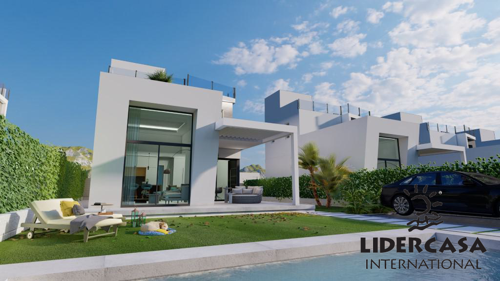 Vista exterior de Casa o xalet en venda en Finestrat amb Jardí privat, Terrassa i Piscina