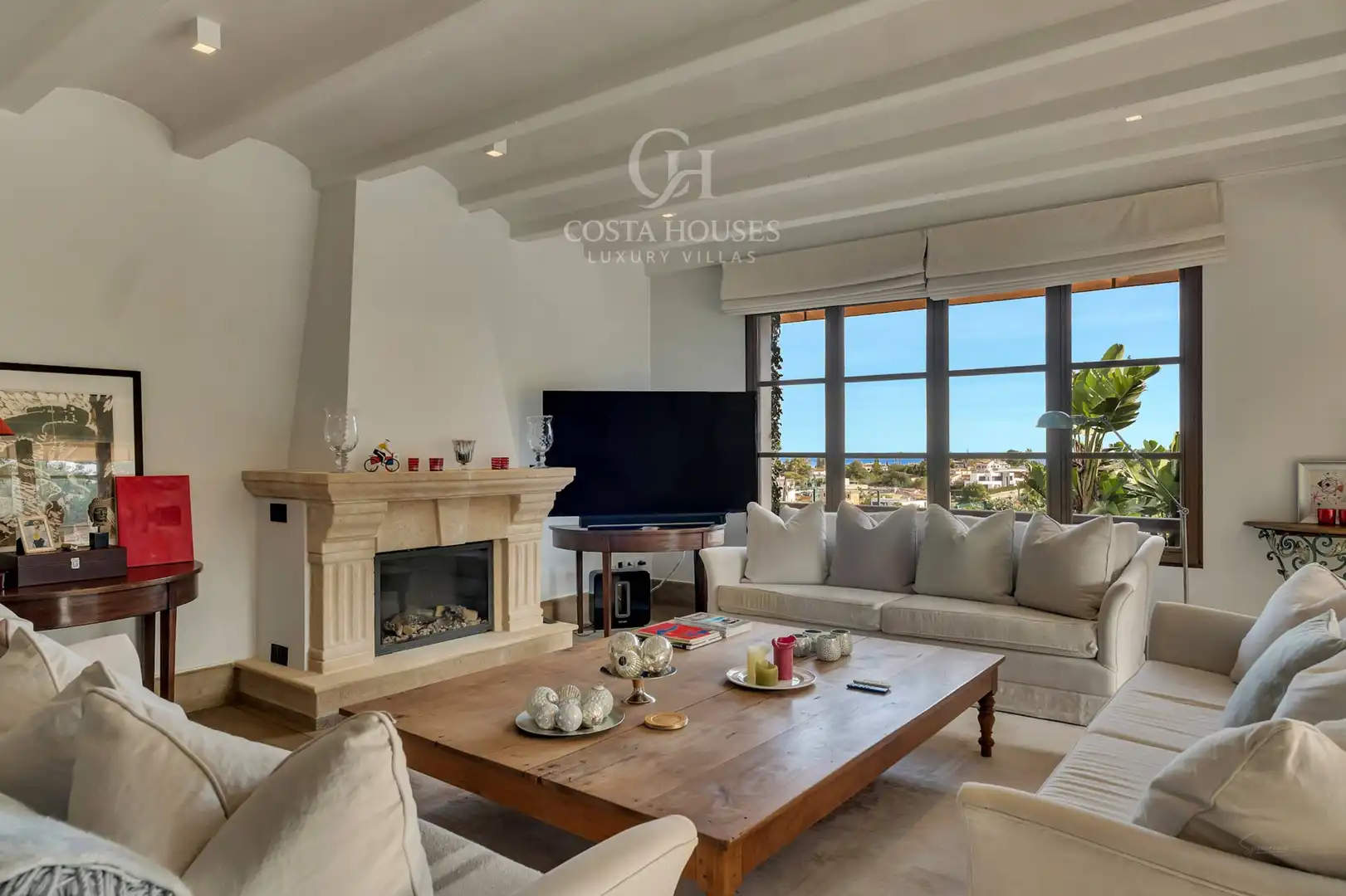 Sala de estar de Casa o chalet en venta en Jávea / Xàbia con Aire acondicionado, Calefacción y Jardín privado