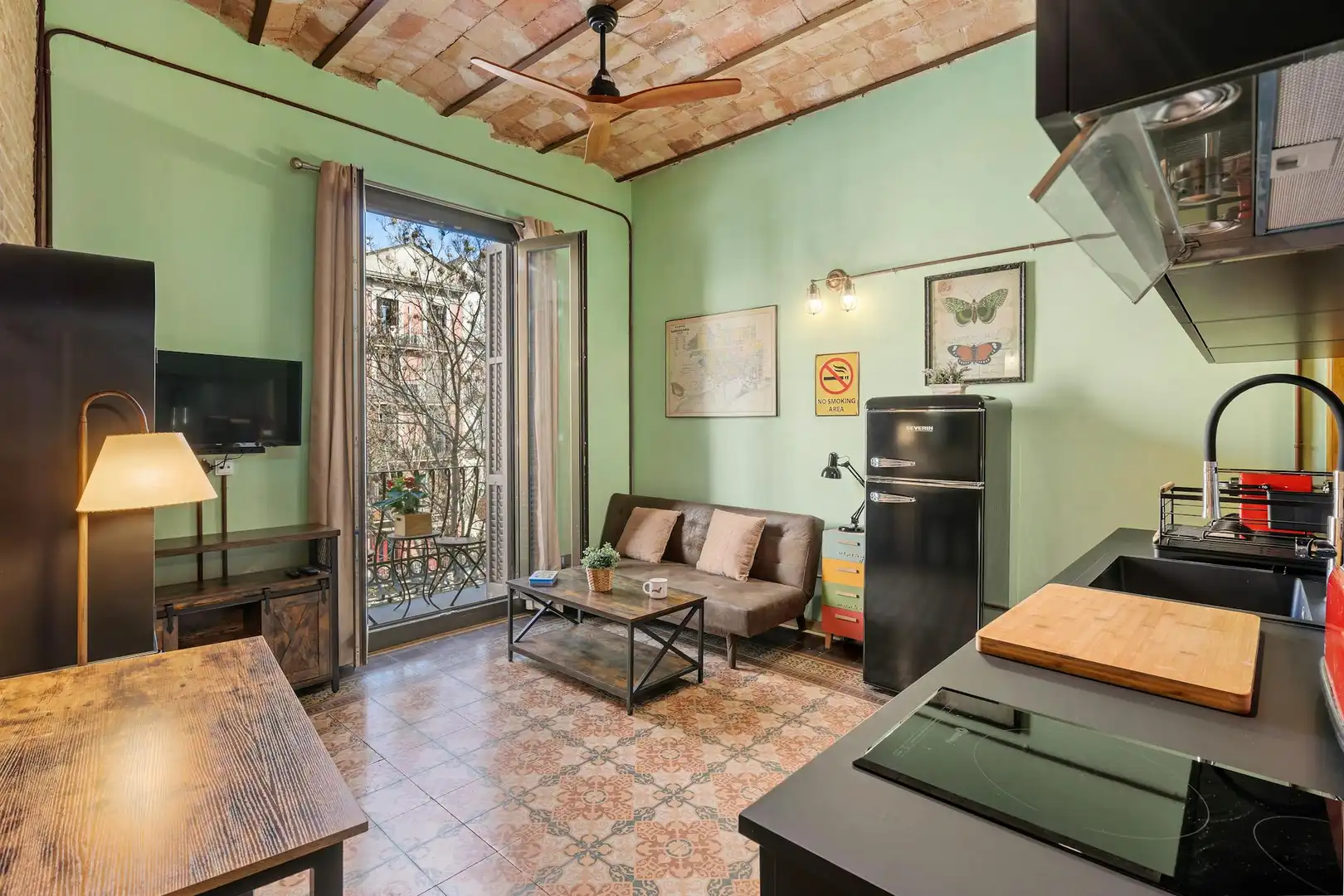 Living room of Flat for rent in Barcelona  with Air Conditioner, Heating and Furnished