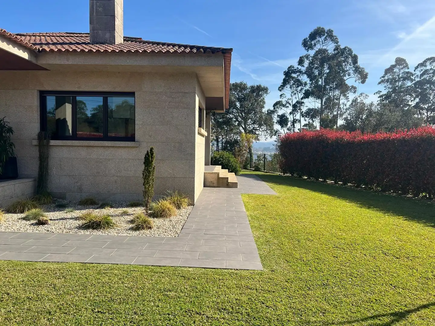 Vista exterior de Casa o chalet en venta en O Rosal   con Calefacción, Jardín privado y Terraza