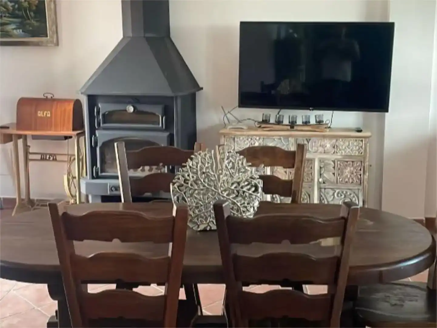 Esszimmer von Country house zur Miete in Canillas de Aceituno mit Klimaanlage, Schwimmbad und Möbliert