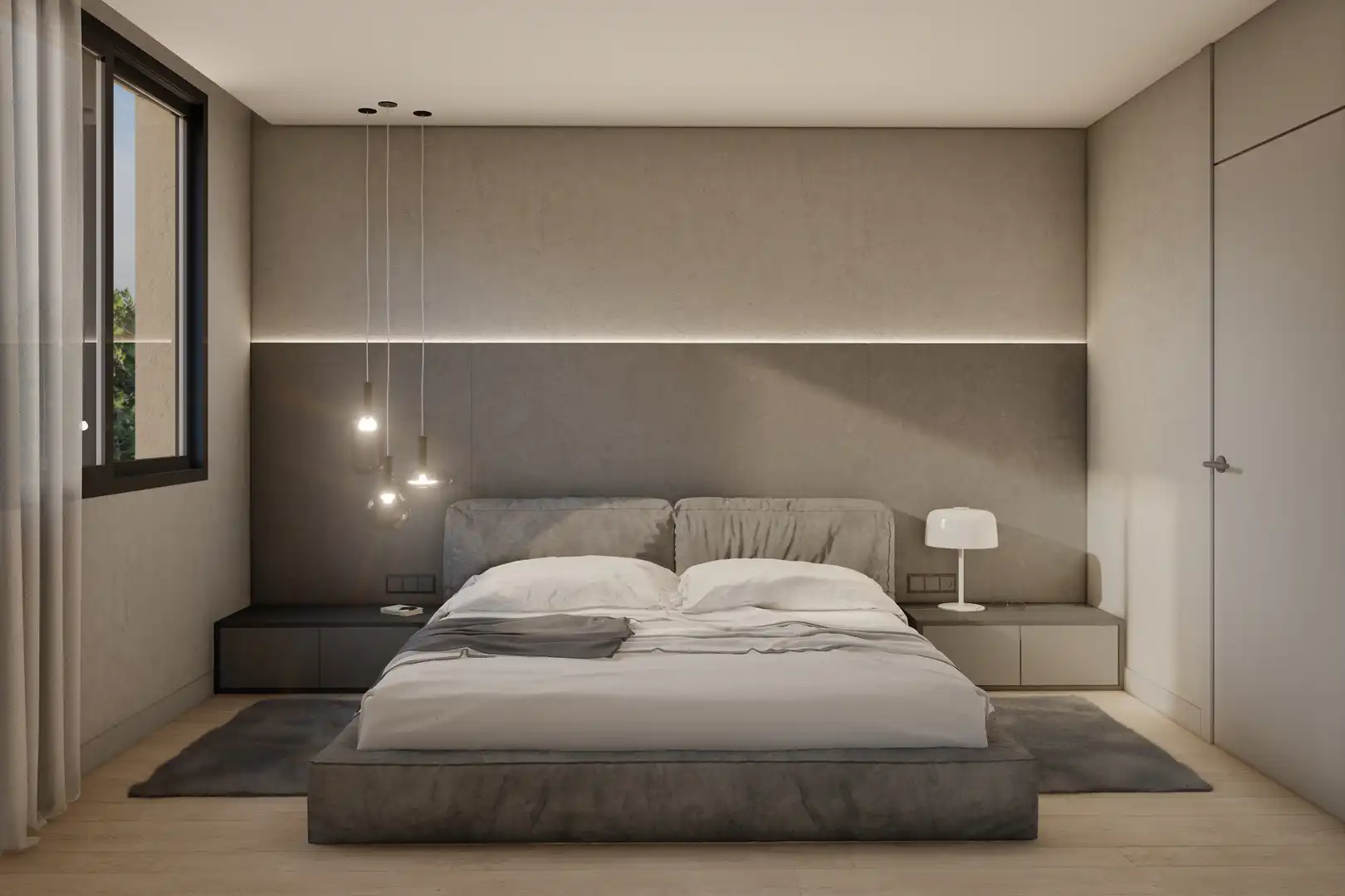 Schlafzimmer von Wohnung zum Verkauf in El Vendrell mit Klimaanlage, Privatgarten und Schwimmbad