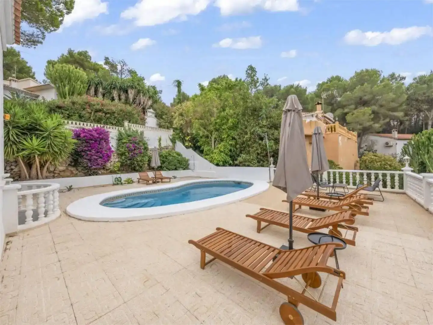 Terraza de Casa o chalet de alquiler en Dénia con Jardín privado, Parquet y Piscina