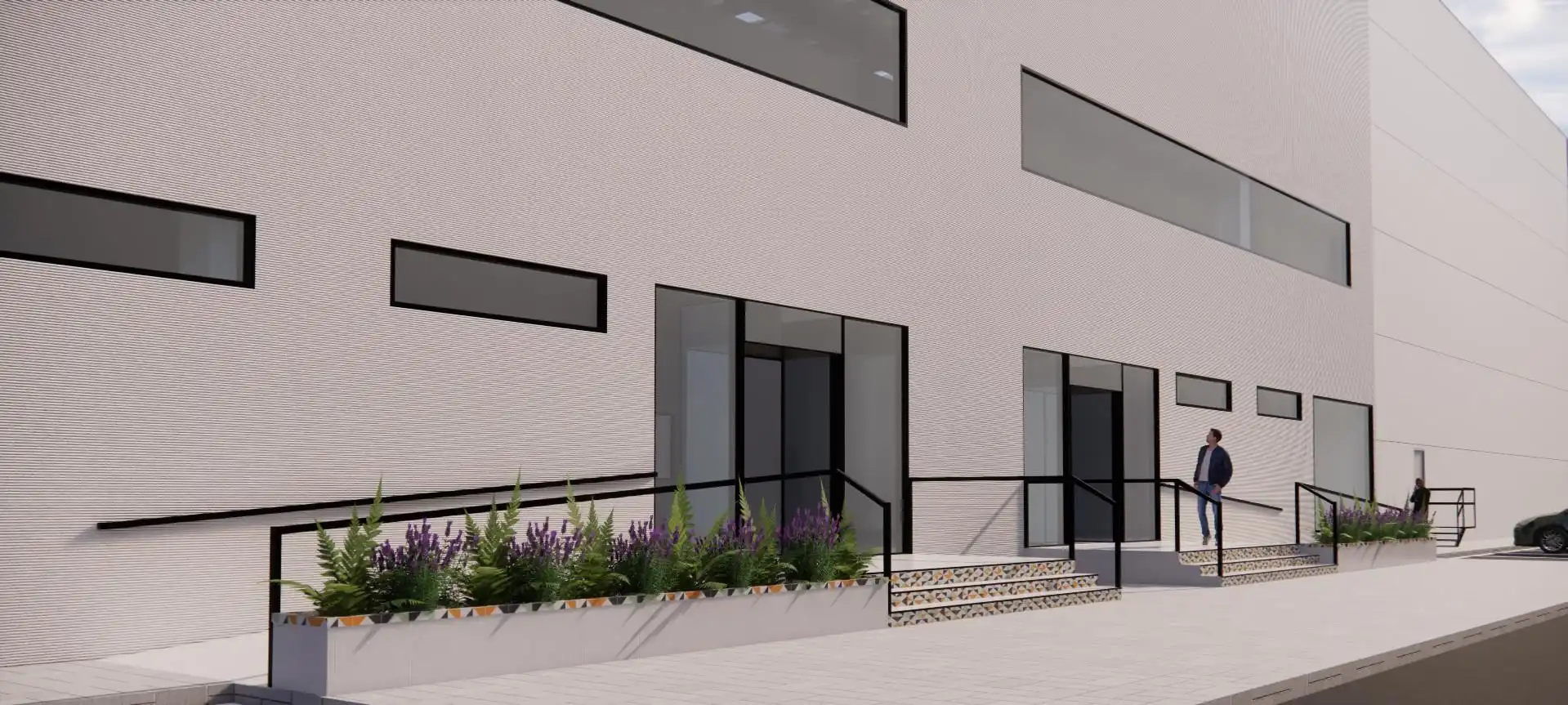 Vista exterior de Nave industrial de alquiler en La Muela