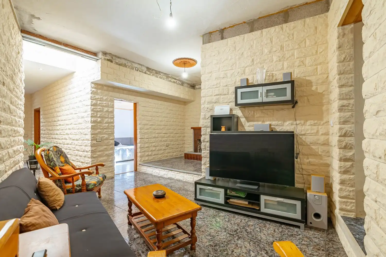 Sala d'estar de Casa o xalet en venda en Vega de San Mateo amb Jardí privat, Traster i Balcó
