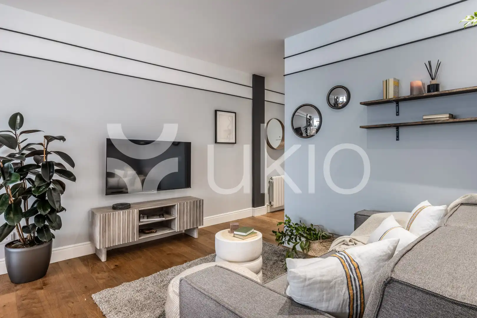 Sala de estar de Apartamento de alquiler en Madrid con Aire acondicionado, Calefacción y Terraza