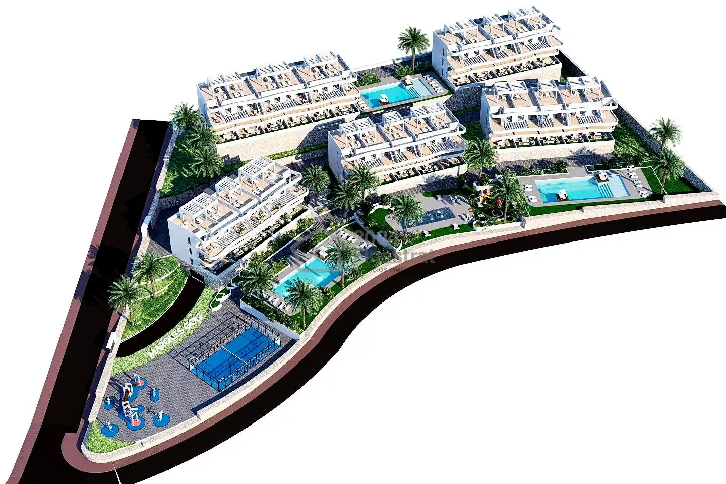 Vista exterior de Planta baja en venta en Finestrat con Terraza y Piscina comunitaria