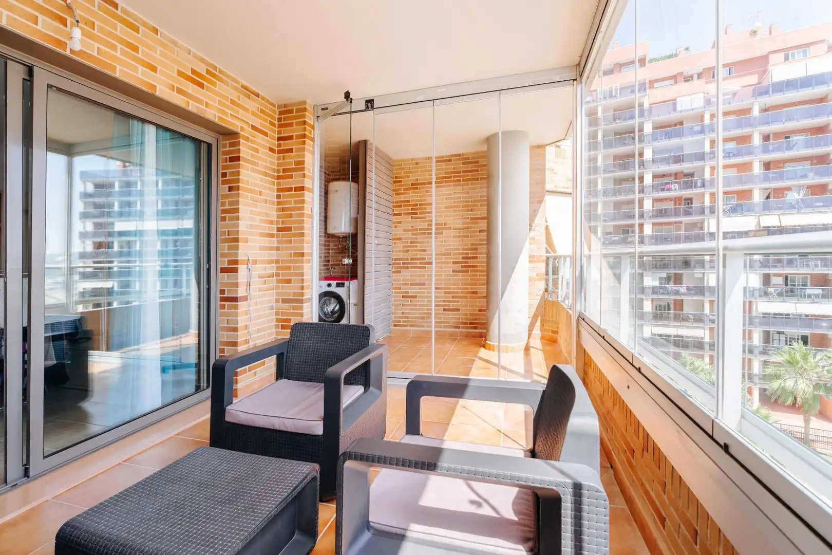 Terrassa de Apartament de lloguer en Villajoyosa / La Vila Joiosa amb Aire condicionat, Calefacció i Jardí privat