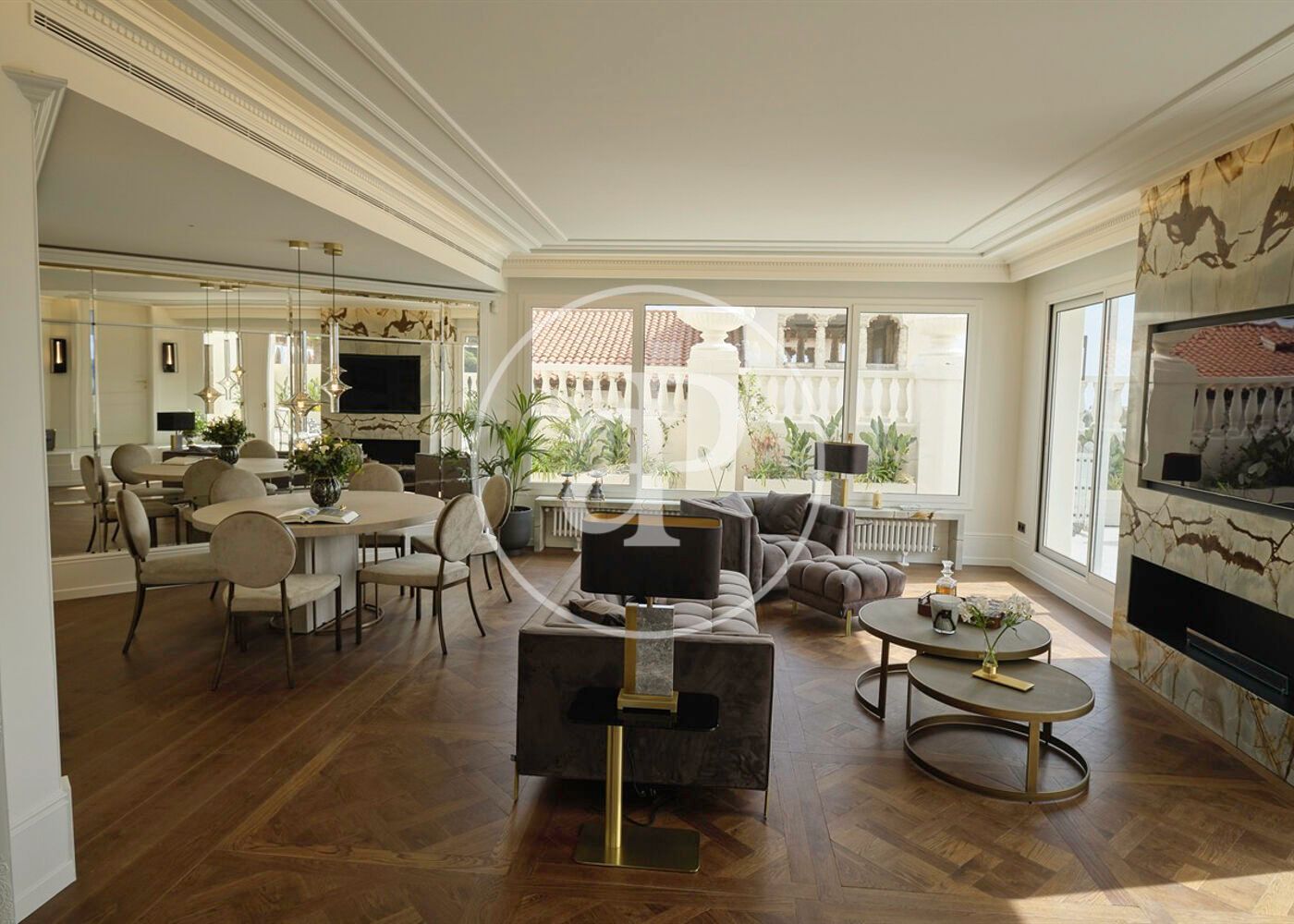 Sala d'estar de Àtic de lloguer en  Barcelona Capital amb Aire condicionat, Calefacció i Jardí privat
