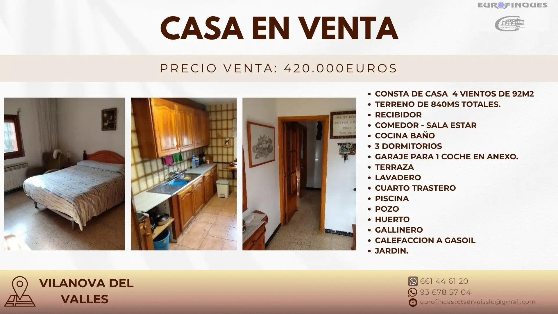 Küche von Haus oder Chalet zum Verkauf in Vilanova del Vallès mit Heizung und Möbliert