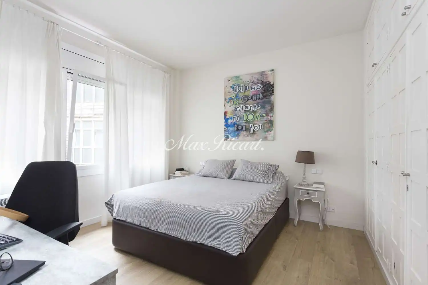 Schlafzimmer von Wohnung zur Miete in Barcelona mit Klimaanlage, Heizung und Terrasse