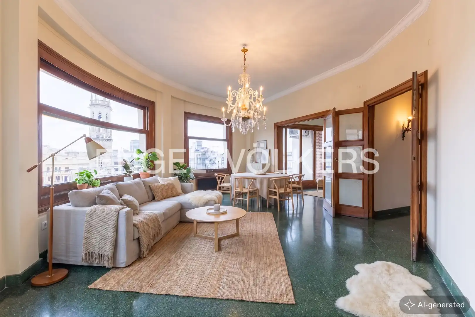 Living room of Flat for rent in Valencia  with Air Conditioner, Heating and Terrace