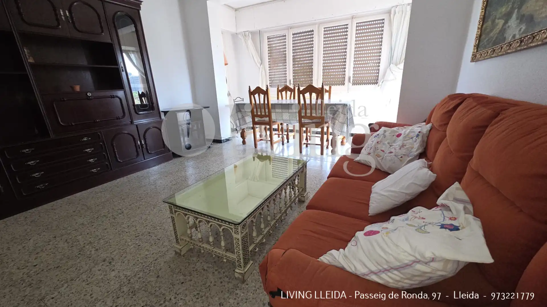 Living room of Flat for rent in Lleida  with Heating, Parquet flooring and Furnished