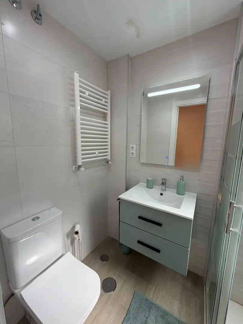 Badezimmer von Wohnung zur Miete in Madrid mit Heizung, Privatgarten und Parkett