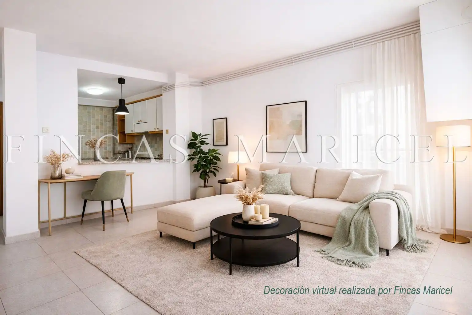 Sala de estar de Piso en venta en Sitges con Aire acondicionado, Calefacción y Terraza
