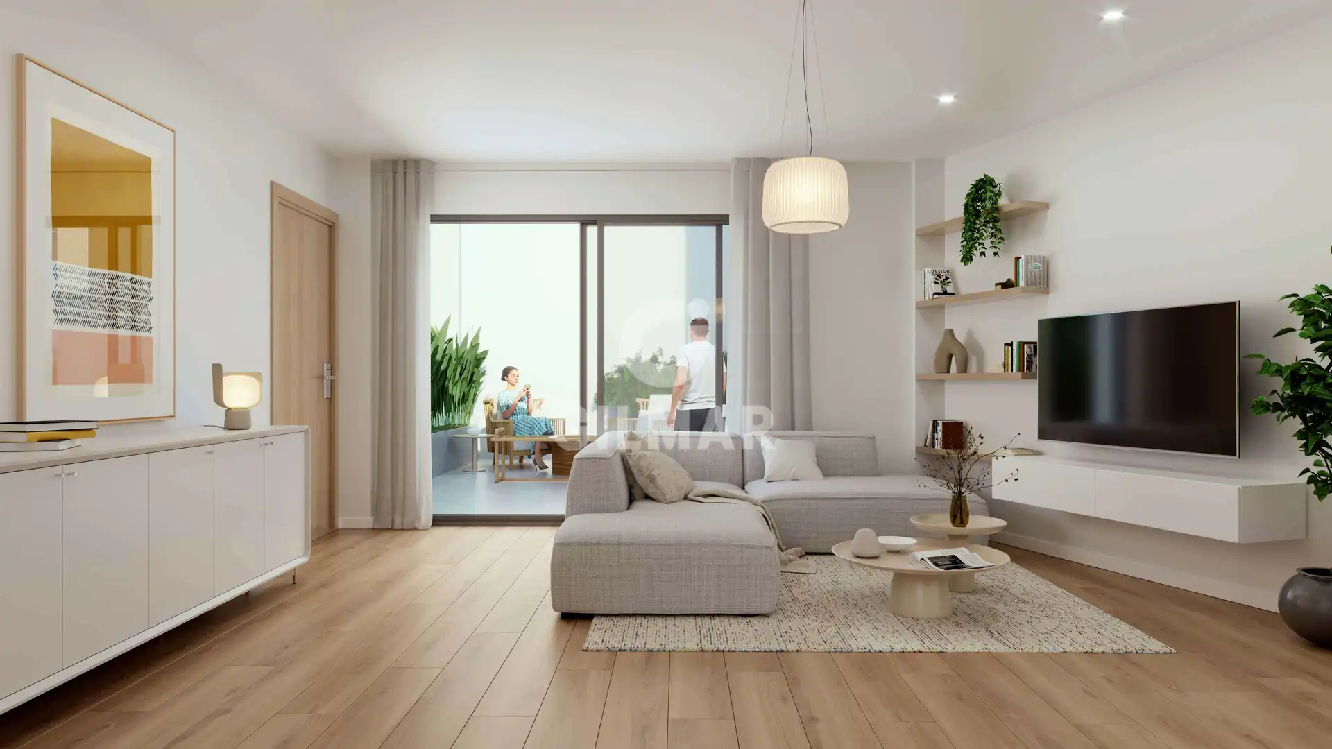 Sala de estar de Piso en venta en El Puerto de Santa María con Calefacción, Piscina y Balcón
