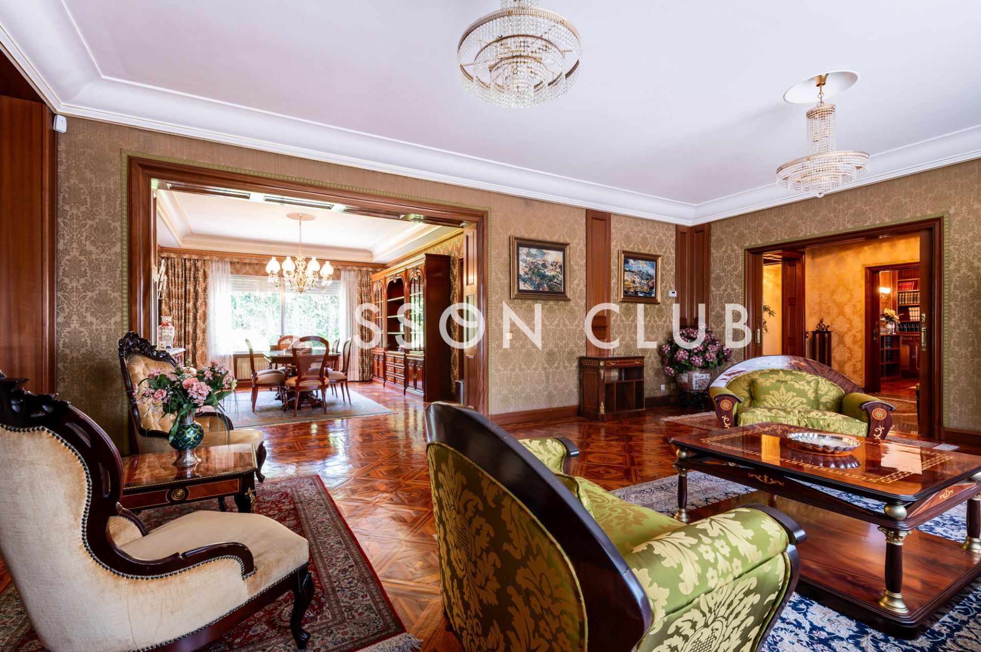 Sala de estar de Casa o chalet en venta en  Madrid Capital con Aire acondicionado, Calefacción y Jardín privado