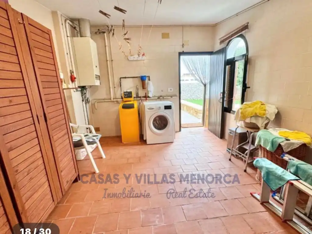 Cuina de Finca rústica en venda en Sant Lluís amb Jardí privat, Terrassa i Piscina