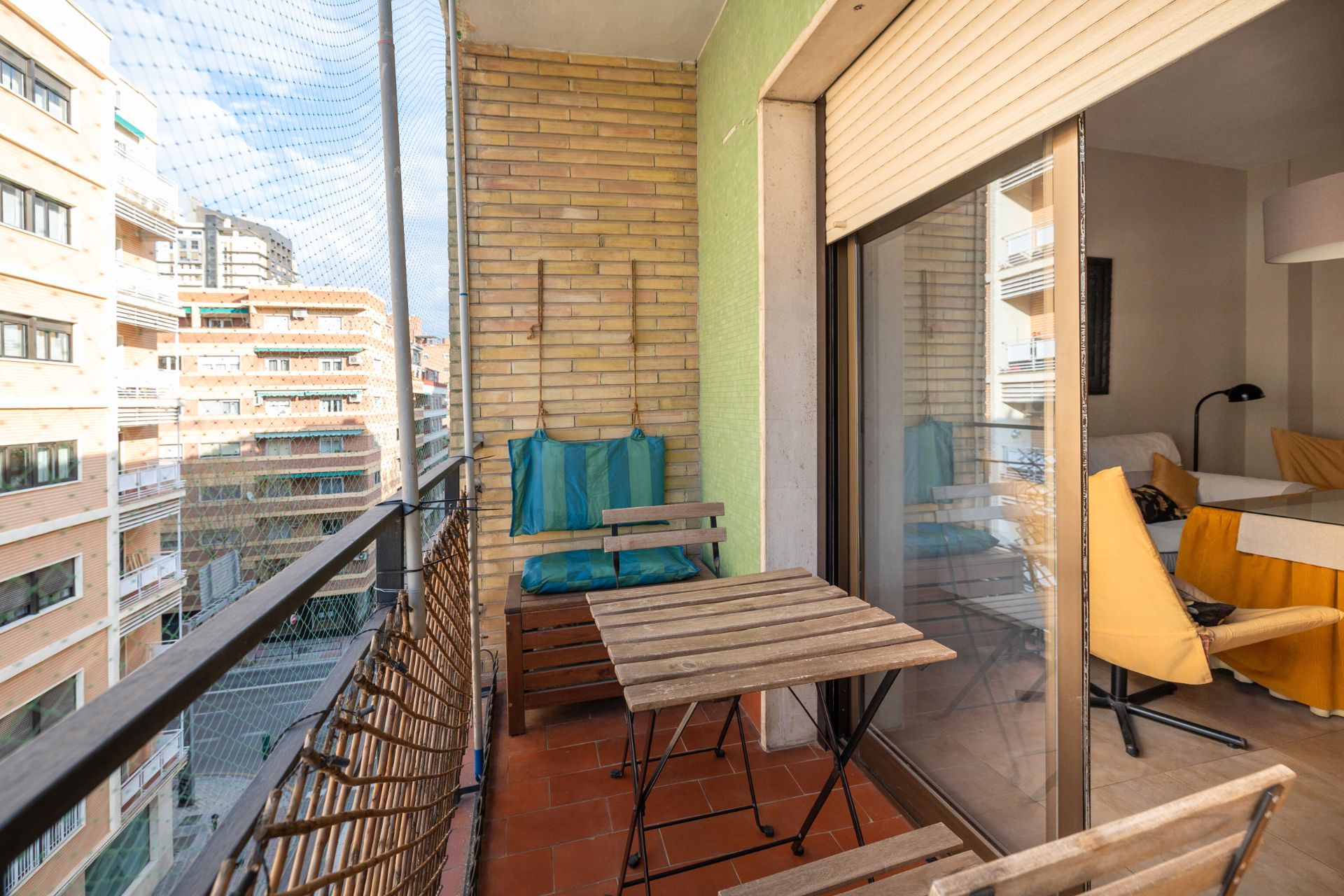 Balcony of Flat for rent in  Granada Capital  with Air Conditioner, Furnished and Washing machine