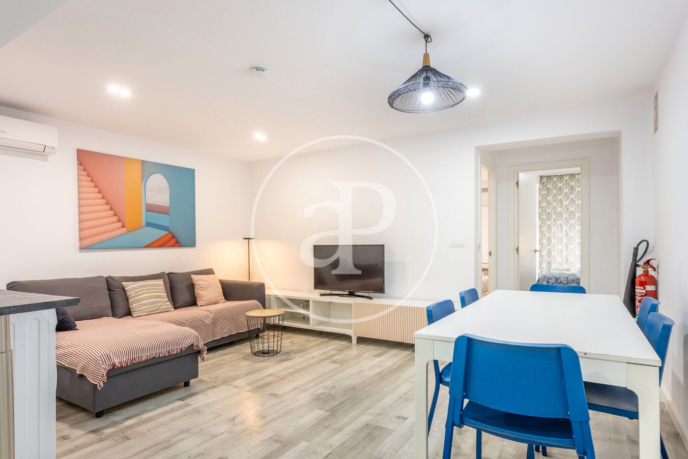 Living room of Flat for sale in  Valencia Capital  with Air Conditioner, Heating and Furnished