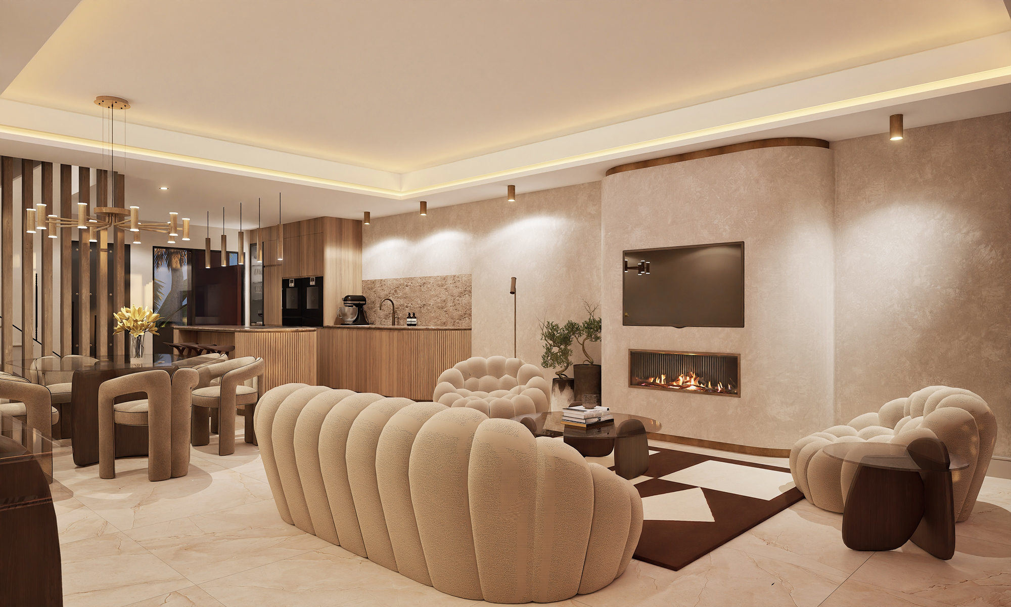 Sala de estar de Casa adosada en venta en Marbella con Aire acondicionado, Jardín privado y Terraza