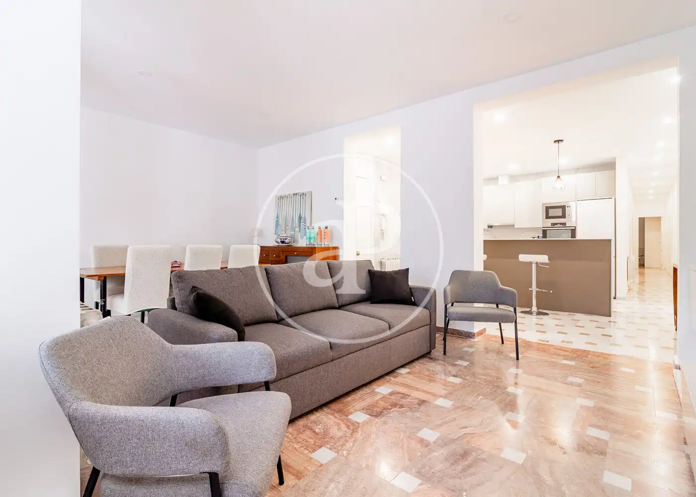 Wohnzimmer von Wohnung zur Miete in Madrid mit Klimaanlage, Heizung und Möbliert
