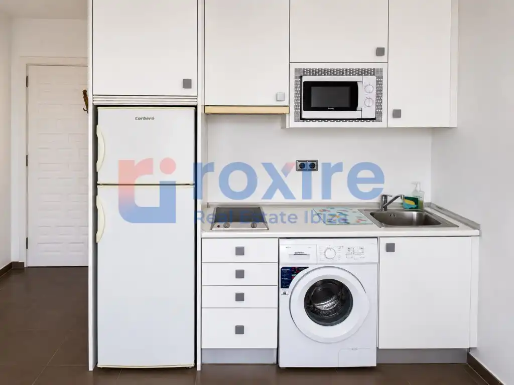 Küche von Wohnung zur Miete in Sant Josep de sa Talaia mit Klimaanlage, Terrasse und Möbliert