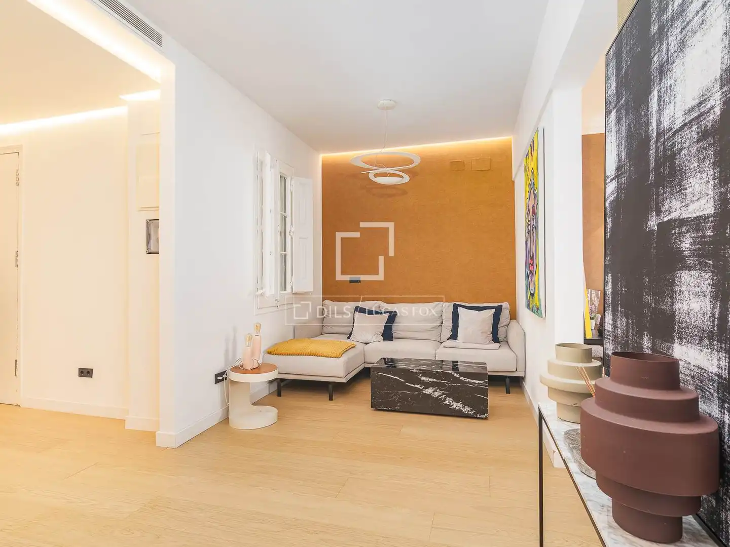 Wohnzimmer von Wohnung zum Verkauf in Barcelona mit Klimaanlage, Terrasse und Balkon