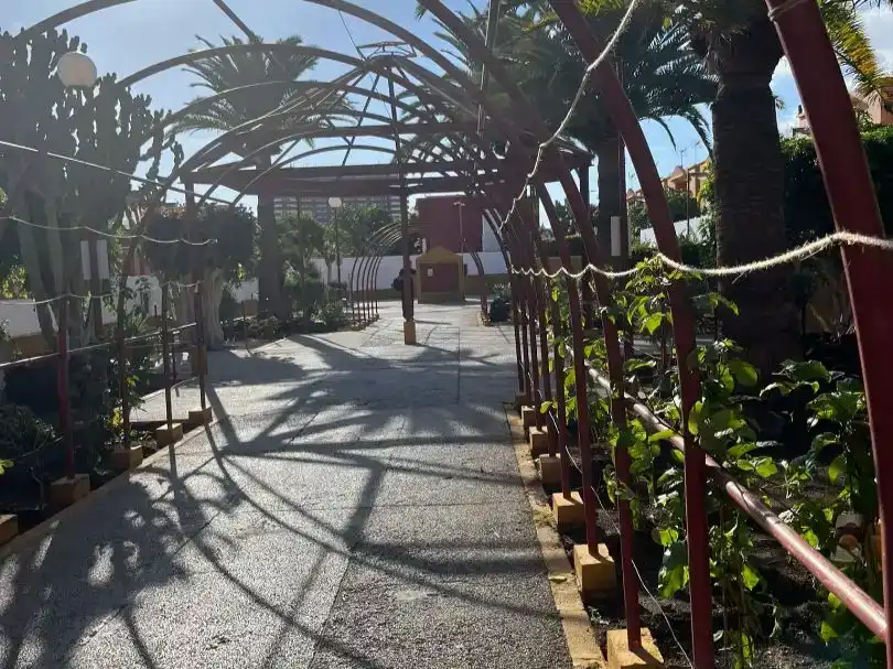 Terrasse von Maisonette zur Miete in San Bartolomé de Tirajana mit Klimaanlage, Schwimmbad und Möbliert