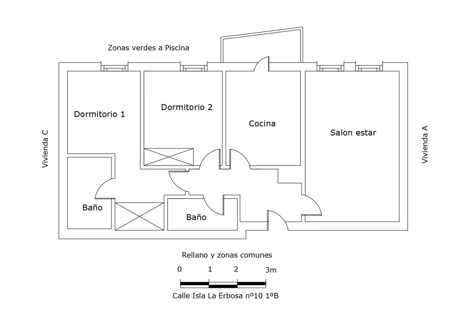 Wohnung zum Verkauf in Gozón mit Heizung, Privatgarten und Abstellraum
