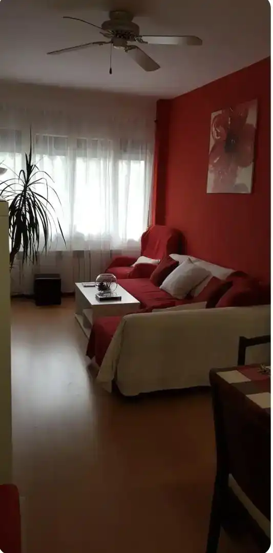 Sala d'estar de Apartament per a compartir en Barcelona amb Parquet, Moblat i Forn