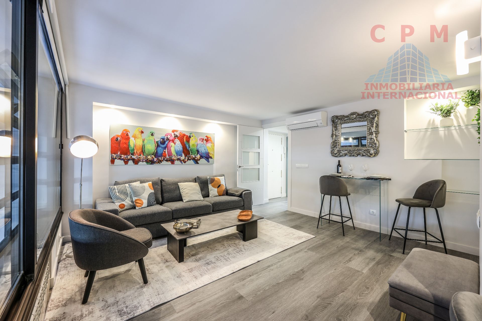 Living room of Flat to rent in  Madrid Capital  with Air Conditioner, Heating and Parquet flooring