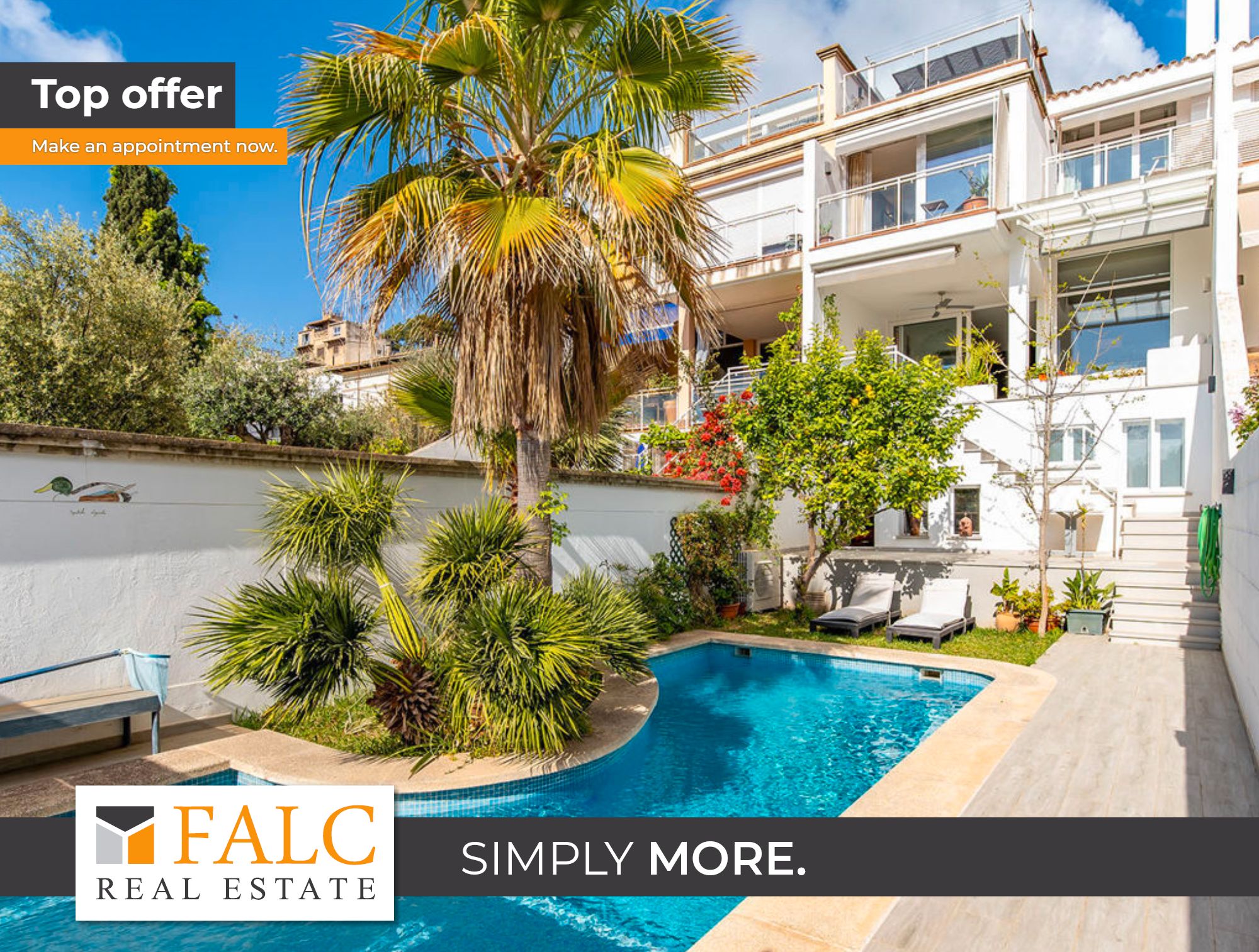 Vista exterior de Casa adosada en venda en  Palma de Mallorca amb Jardí privat