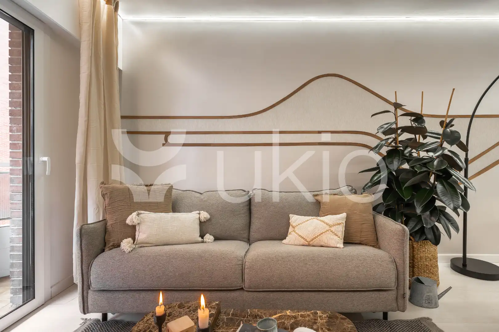 Wohnzimmer von Wohnungen zur Miete in Madrid mit Klimaanlage, Heizung und Terrasse