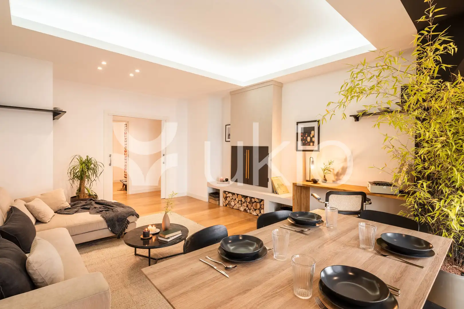 Sala de estar de Apartamento de alquiler en Madrid con Aire acondicionado, Calefacción y Amueblado