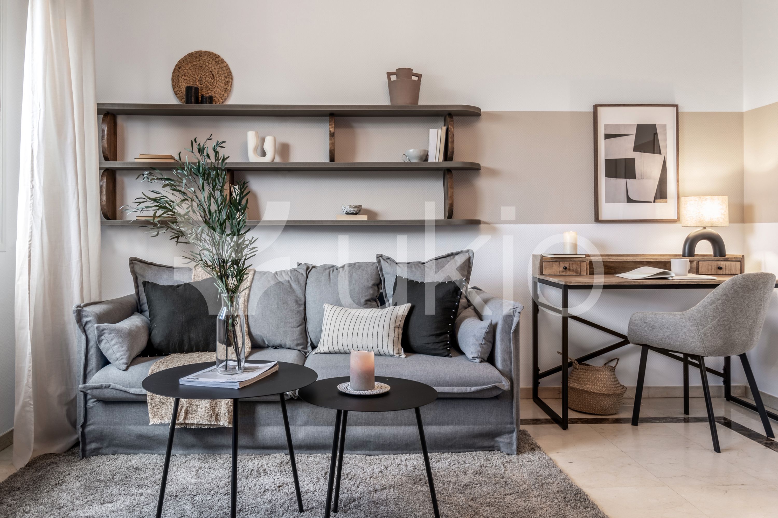 Living room of Apartment to rent in  Madrid Capital  with Air Conditioner, Heating and Furnished