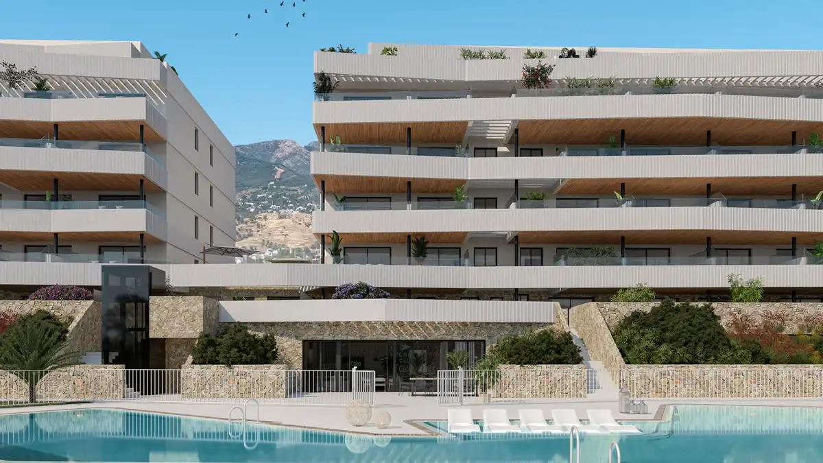Vista exterior de Apartamento en venta en Mijas con Aire acondicionado, Calefacción y Jardín privado