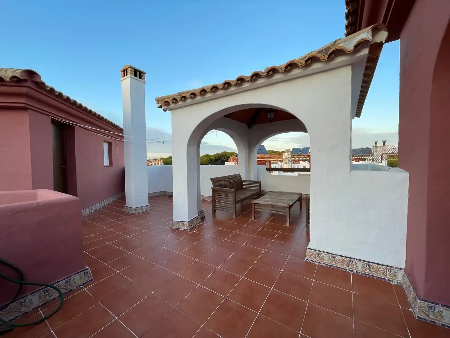 Terraza de Casa o chalet de alquiler en El Portil con Piscina comunitaria