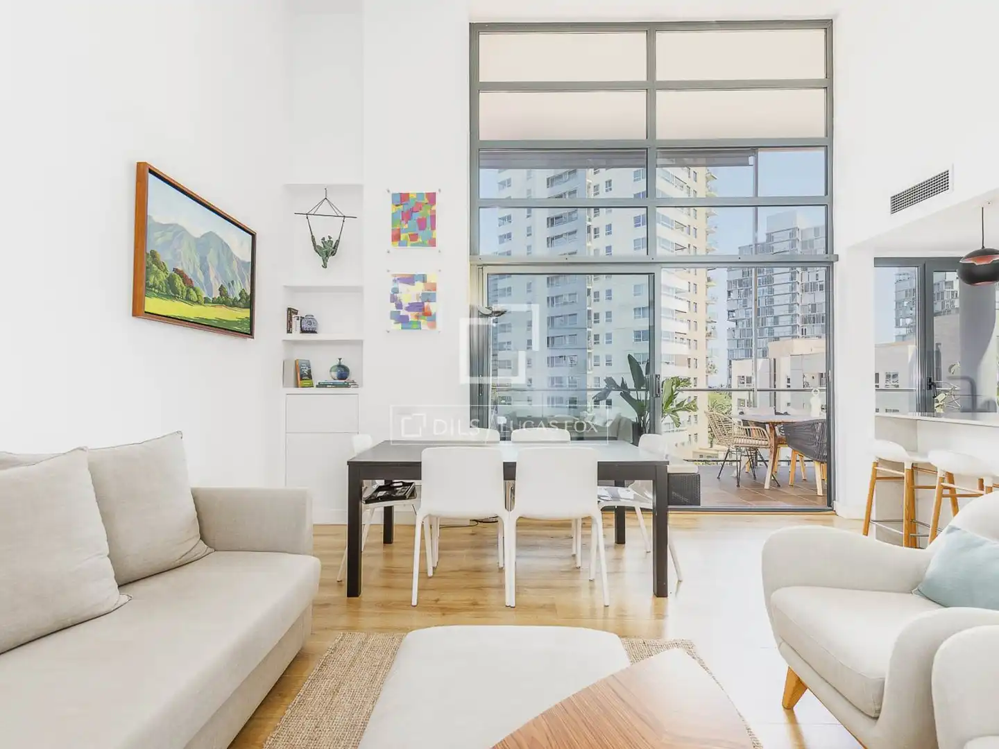 Living room of Flat for sale in Barcelona  with Air Conditioner, Private garden and Terrace