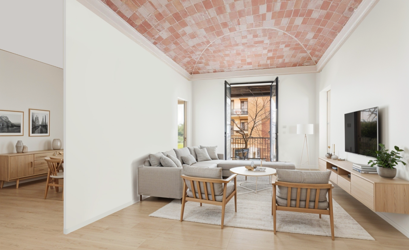 Sala d'estar de Pis en venda en Girona Capital amb Aire condicionat, Calefacció i Jardí privat